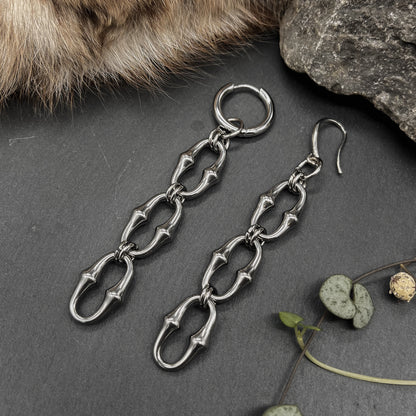 Silver Gotik Chain Earrings