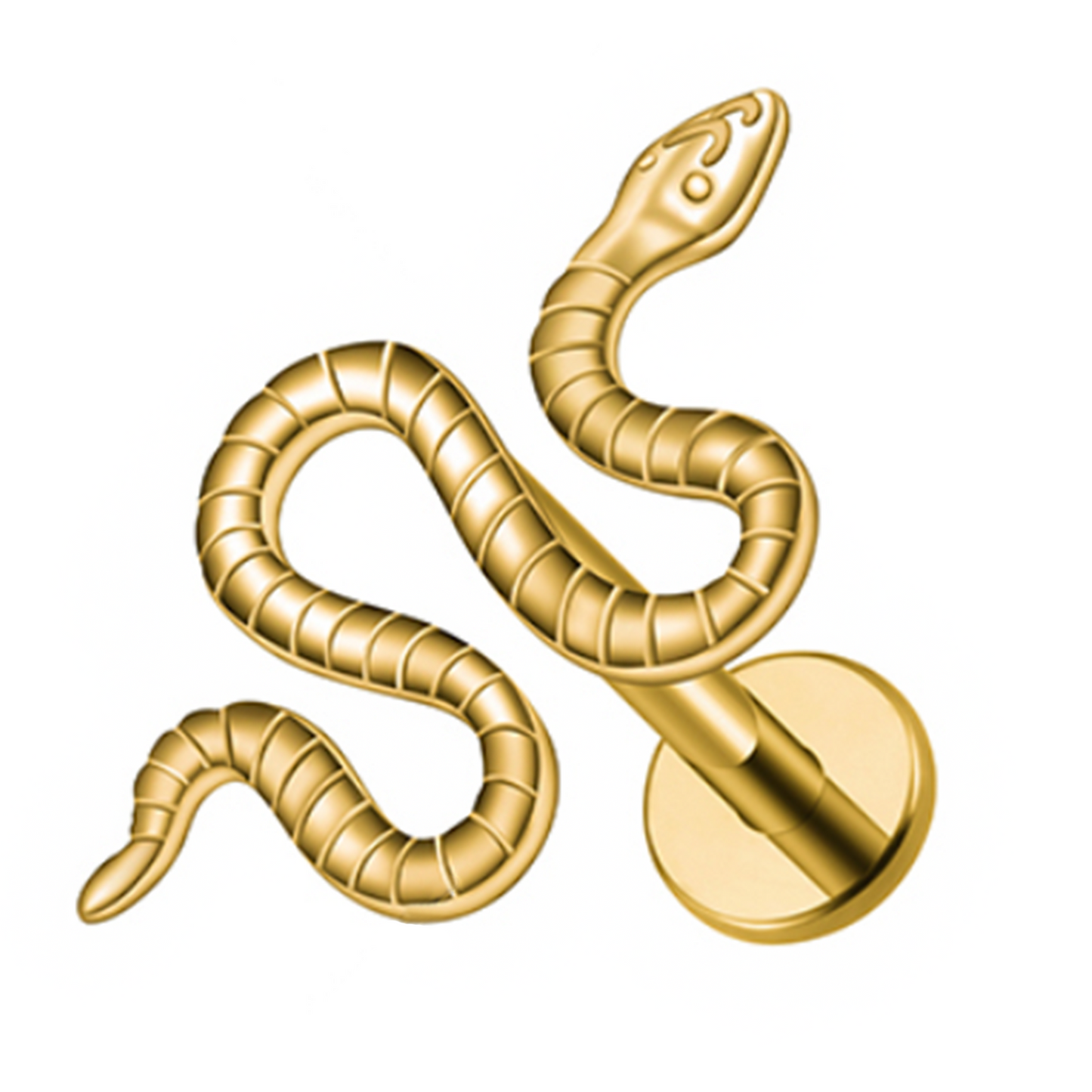 Golden Serpent Piercing Stud