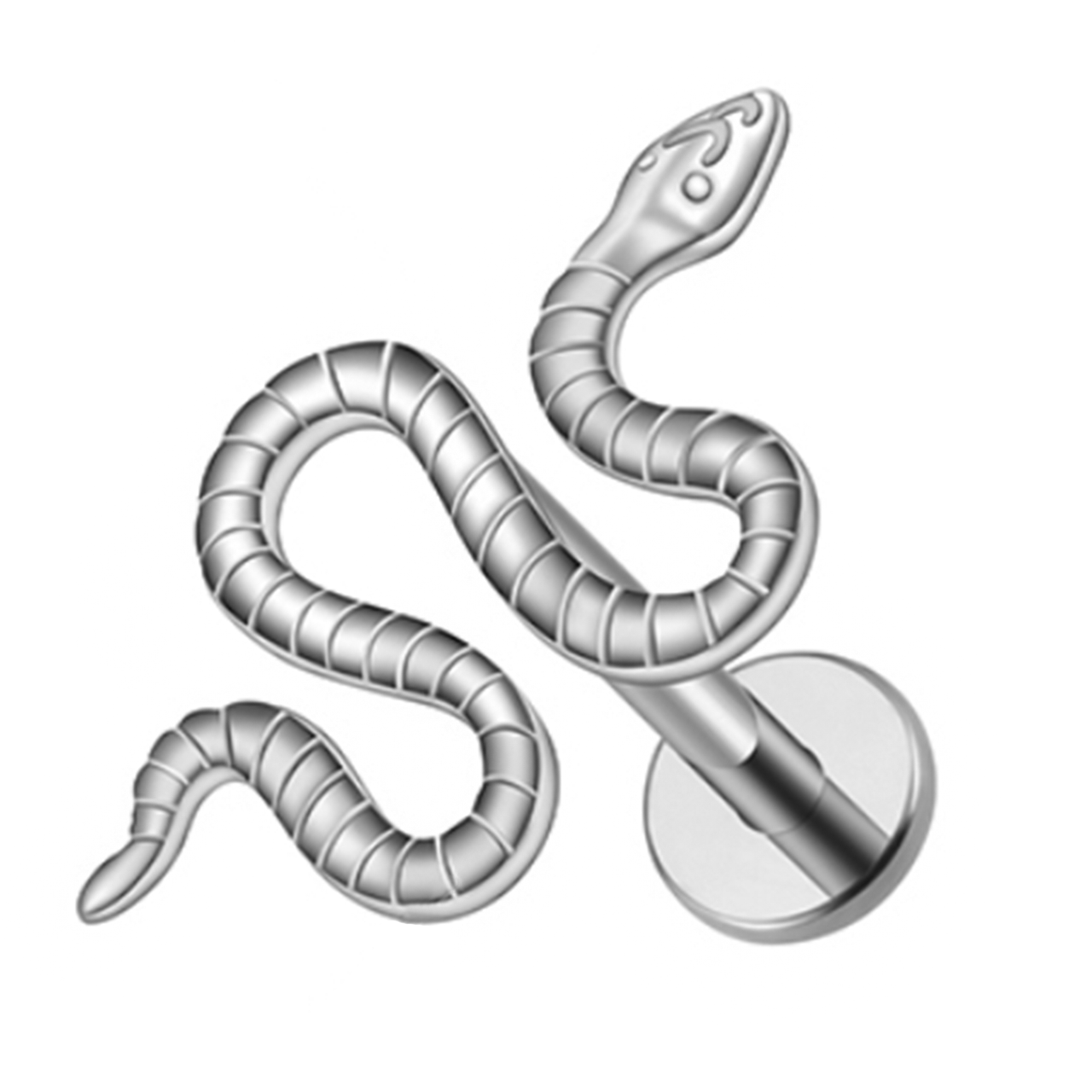 Silver Serpent Piercing Stud