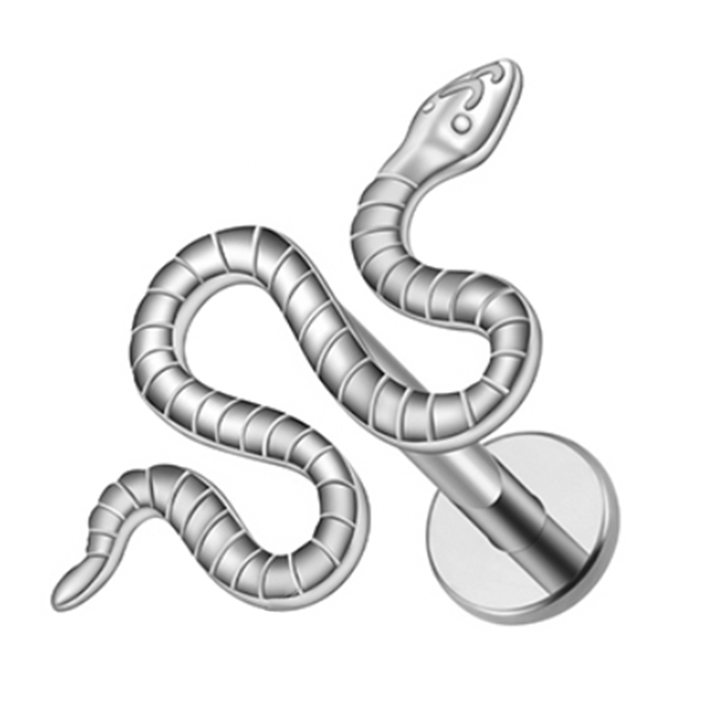 Silberner Schlangen Piercing Stecker