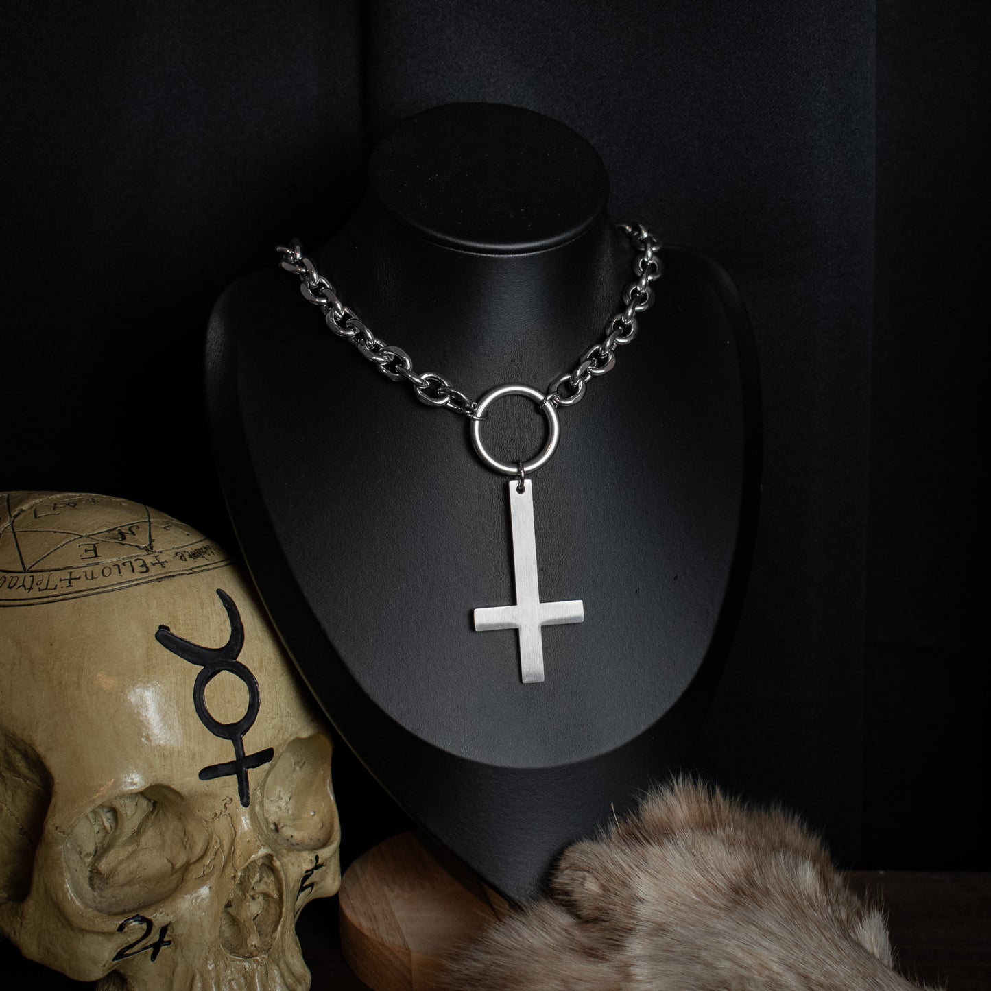 Silver UNHOLY Cross Necklace