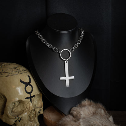 Silver UNHOLY Cross Necklace