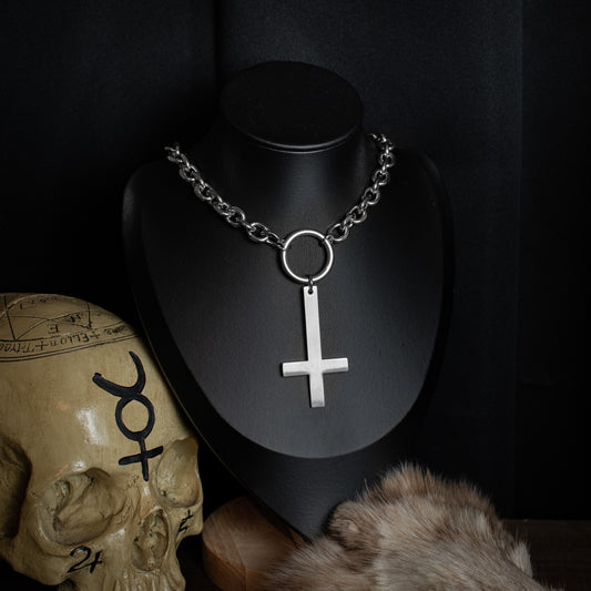 Silver UNHOLY Cross Necklace