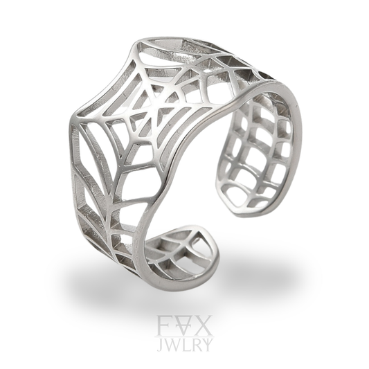 Silver Spiderweb Ring