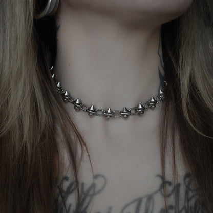 Silver Stud Chain Choker