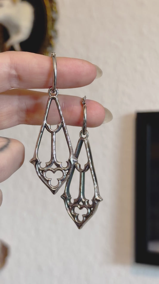 Silver Cathedral Drop Earrings
