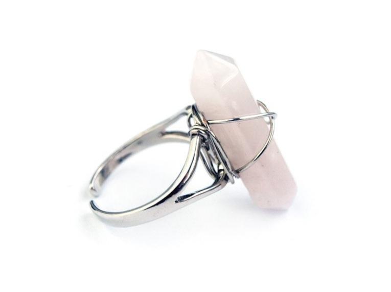 Rose Quarz Crystal Point Ring #R06 - Fux Jewellery