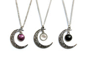 silver Magic Moon Necklace #N15 - Fux Jewellery