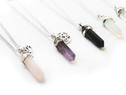 Crystal Point with Charm Necklace #N24 - Fux Jewellery