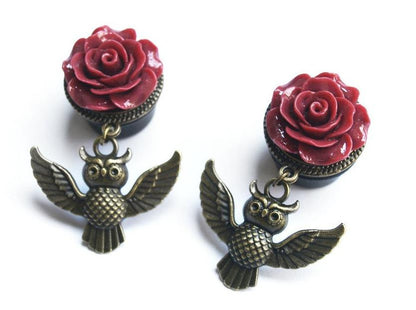 Rose Owl Plugs - Fux Jewellery