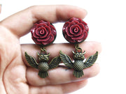 Rose Owl Plugs - Fux Jewellery