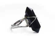 Onyx Crystal Point Ring #R05 - Fux Jewellery