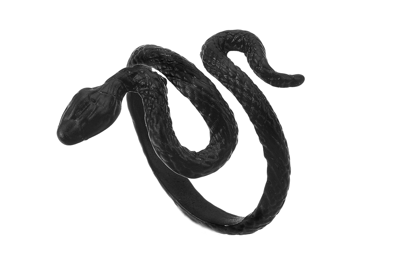 Black Serpent Snake Ring #R02 - Fux Jewellery