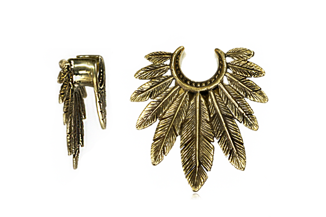 Bronze Feather Brass Hangers #BH05 - Fux Jewellery