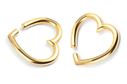 Golden Heart Ear Weights #EW38-G - Fux Jewellery