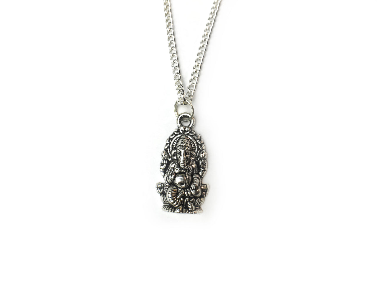 Silver Ganesha Necklace #N40 - Fux Jewellery