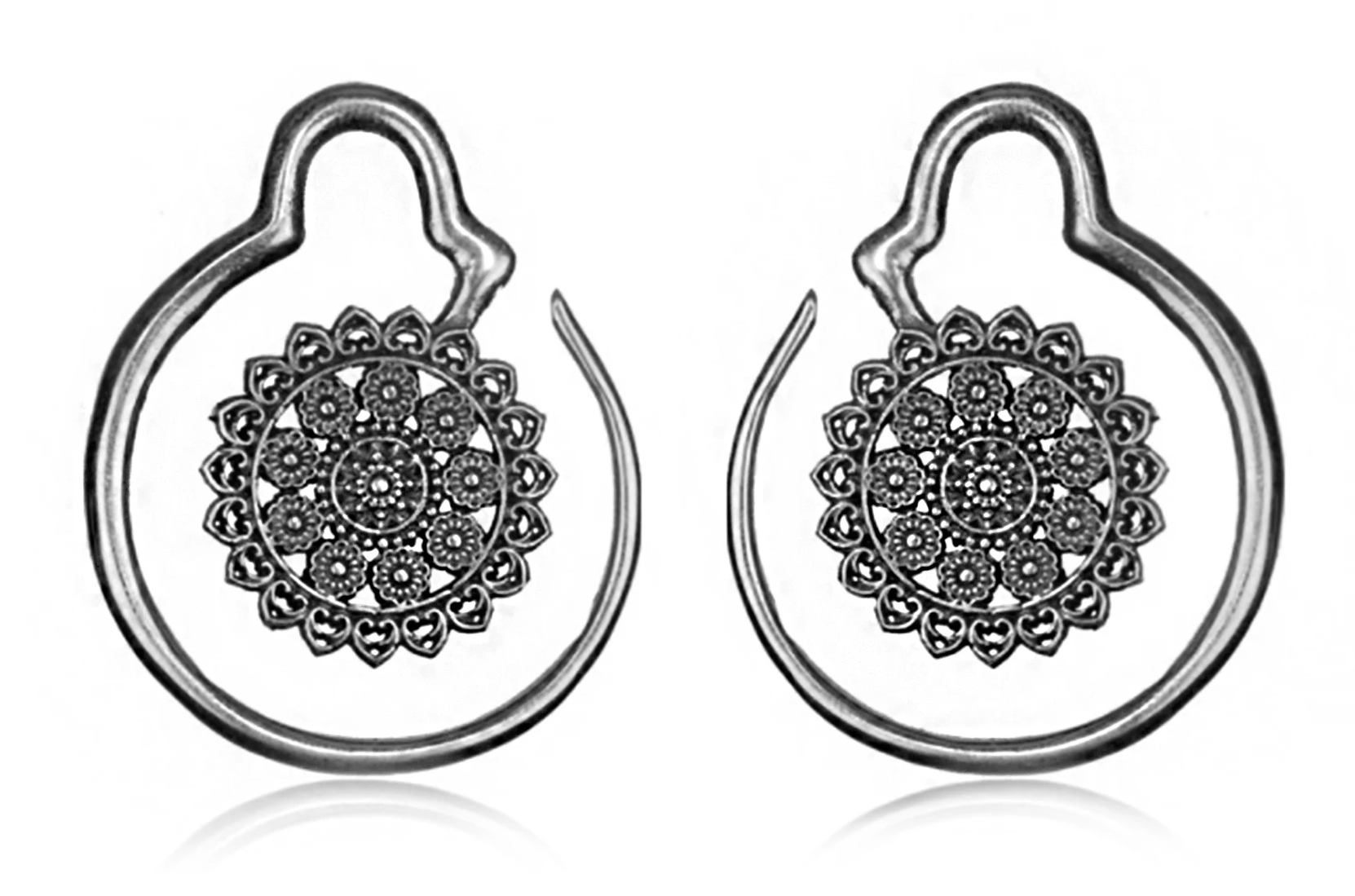 Silver Mandala Ear Weights #EW06-S - Fux Jewellery