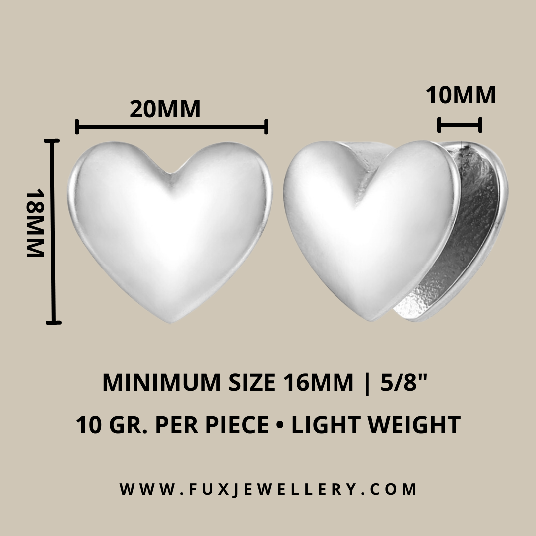 Silver Heart Ear Weights