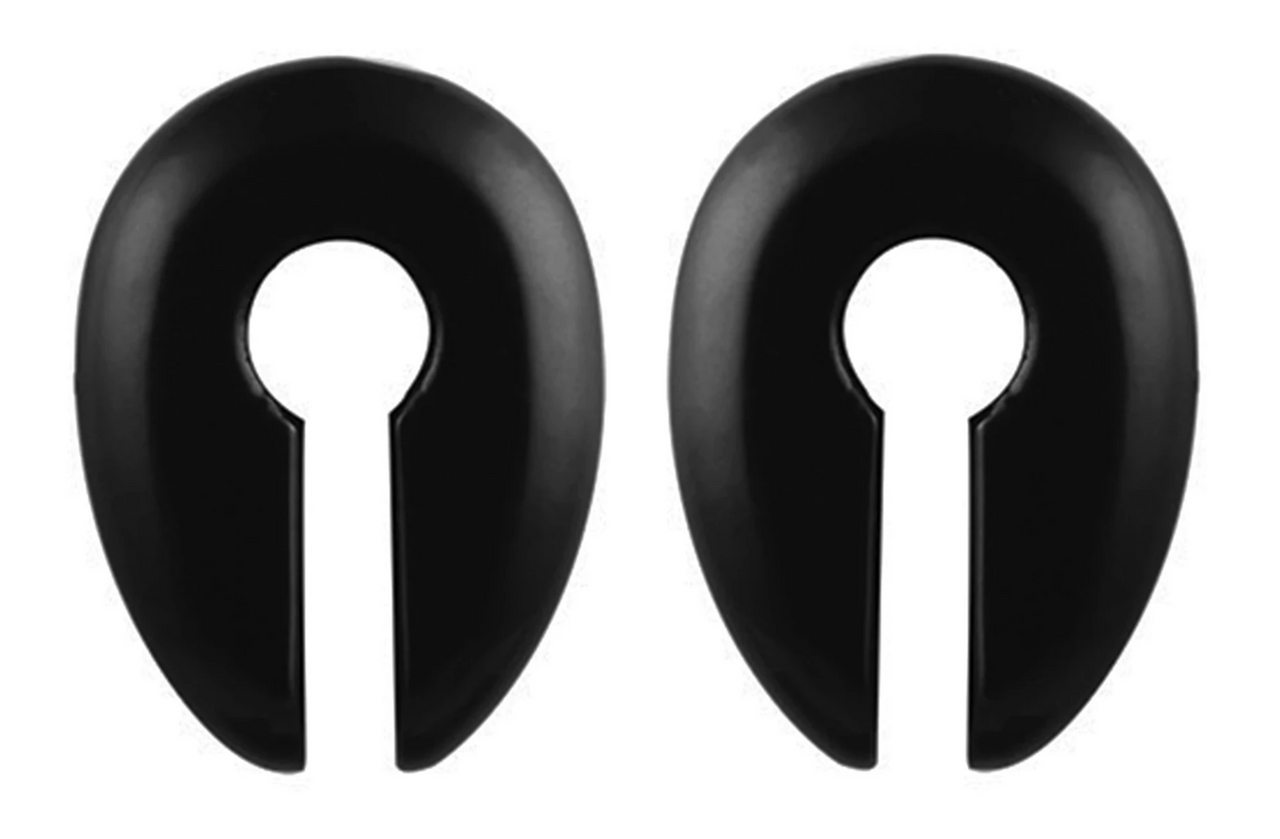 Onyx Stone Keyhole Ear Weights #EW30 - Fux Jewellery