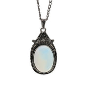 Silver Opalite Amulet #N81-O - Fux Jewellery
