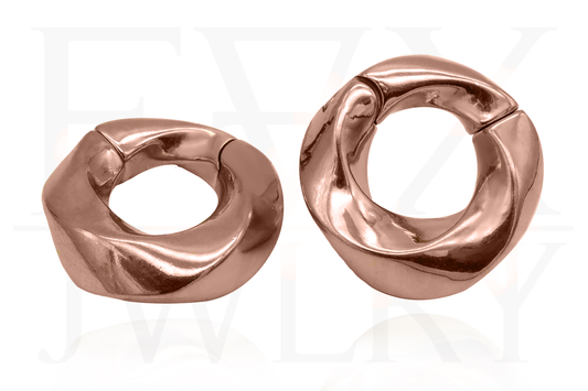 Rose Gold Twisted Clicker Ear Weights