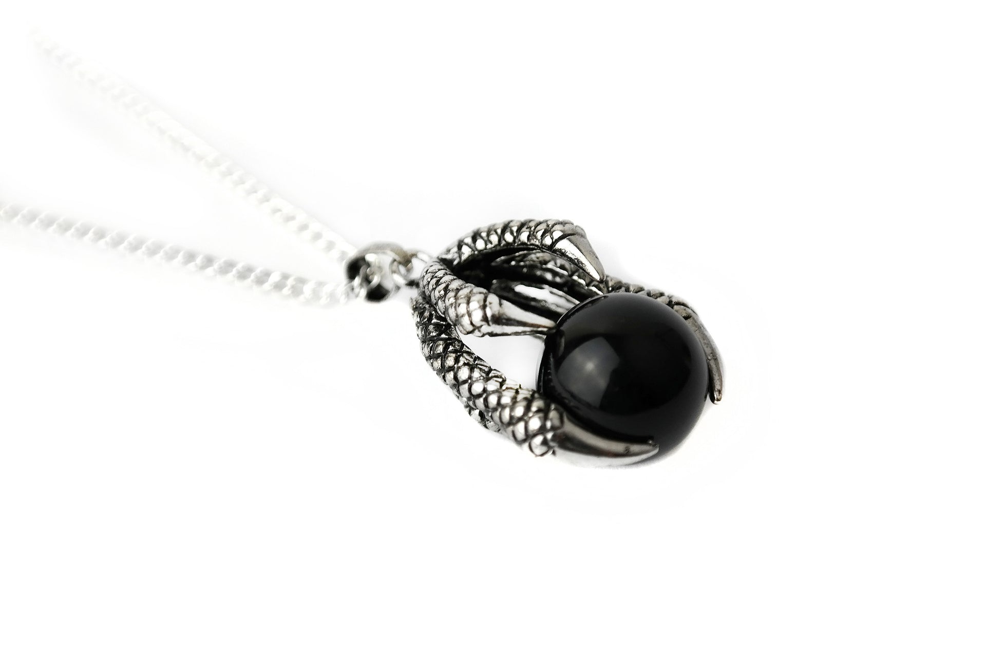 Silver Onyx Claw Necklace #N66 - Fux Jewellery