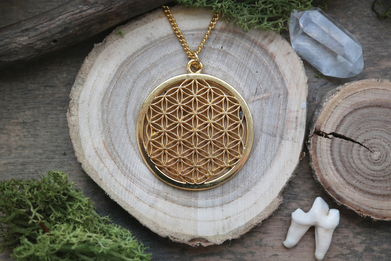 Golden Flower of Life Necklace #N52 - Fux Jewellery