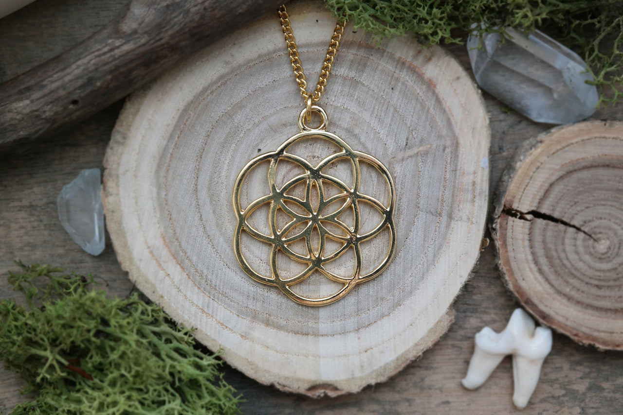 Golden Seed of Life Necklace #N49 - Fux Jewellery