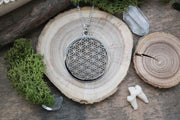 Silver Flower of Life Necklace #N53 - Fux Jewellery
