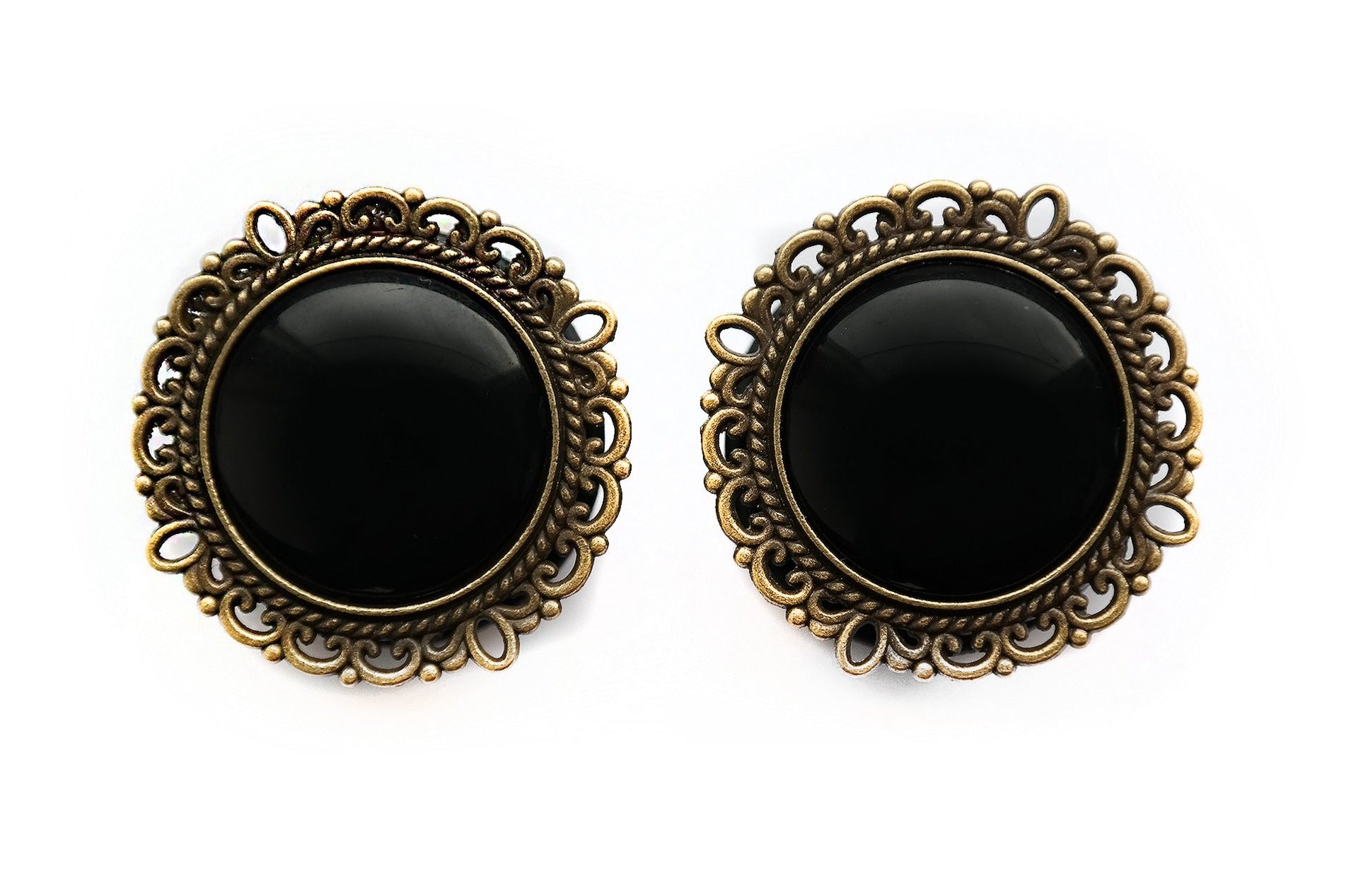black ornate Plugs #754-b - Fux Jewellery