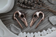 Rose Gold Raven Skull Ear Weights #BH13-RG - Fux Jewellery