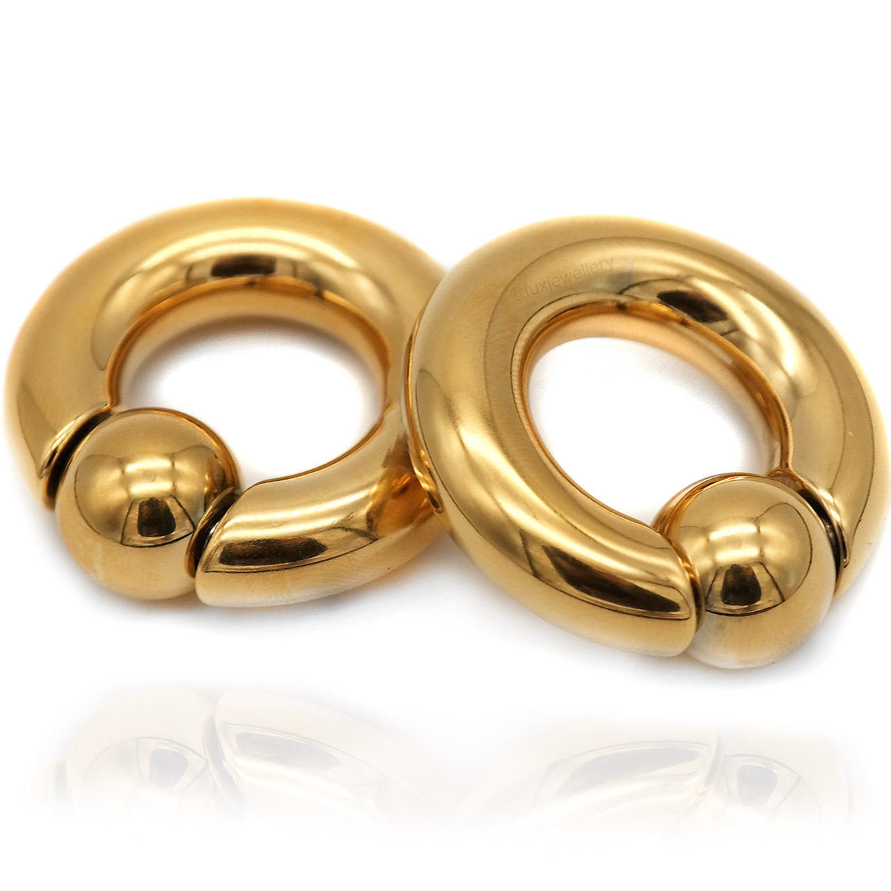 Gold Ball Closure Ring Ear Weights
