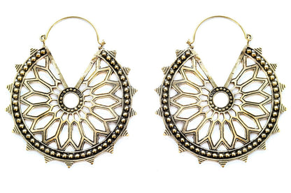 Big Bronze Mandala Earring Hoops #BE01 - Fux Jewellery