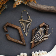 Gold Pointed Triangle Hoops #BE24 - Fux Jewellery