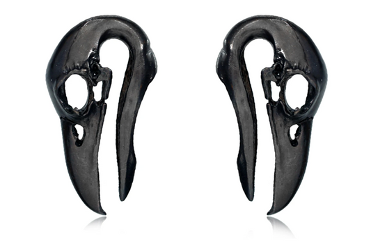 Black Raven Skull Weights #BH13-B - Fux Jewellery
