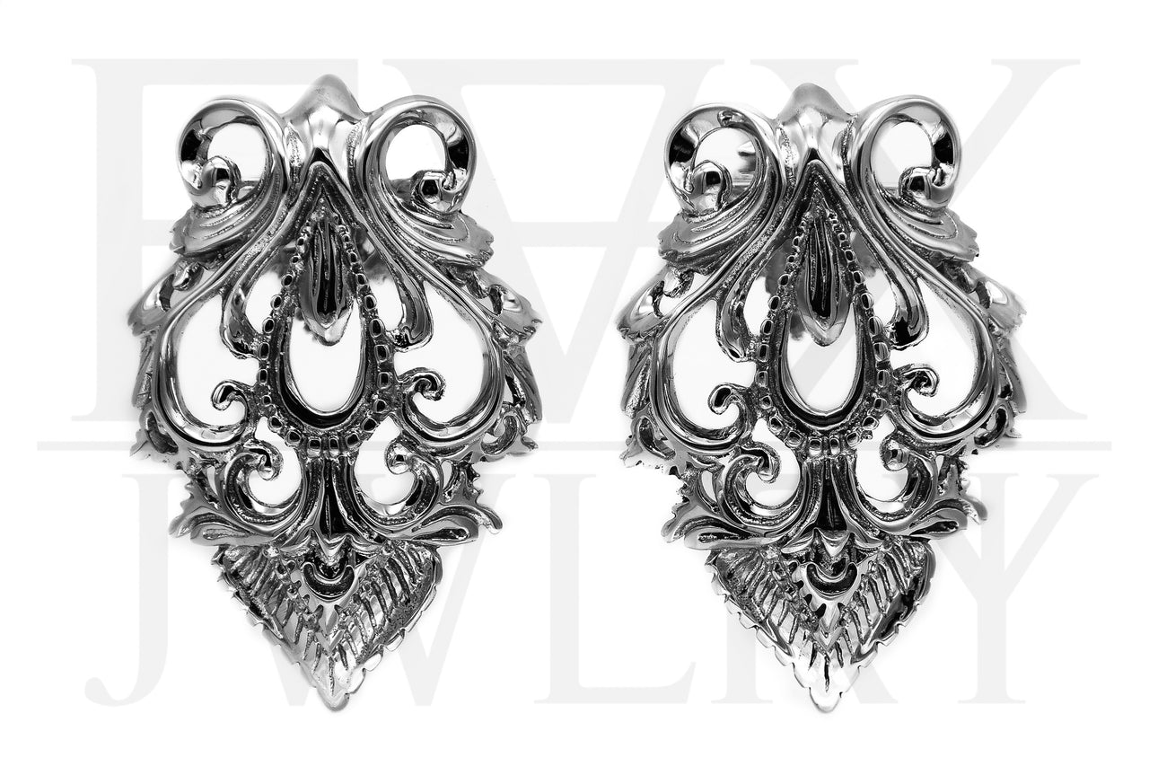 Silver Baroque Ear Weights