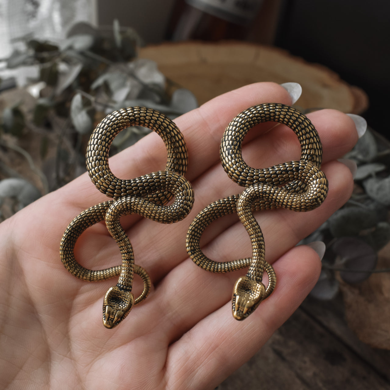 Golden Snake Ear Hangers Fux Jewellery