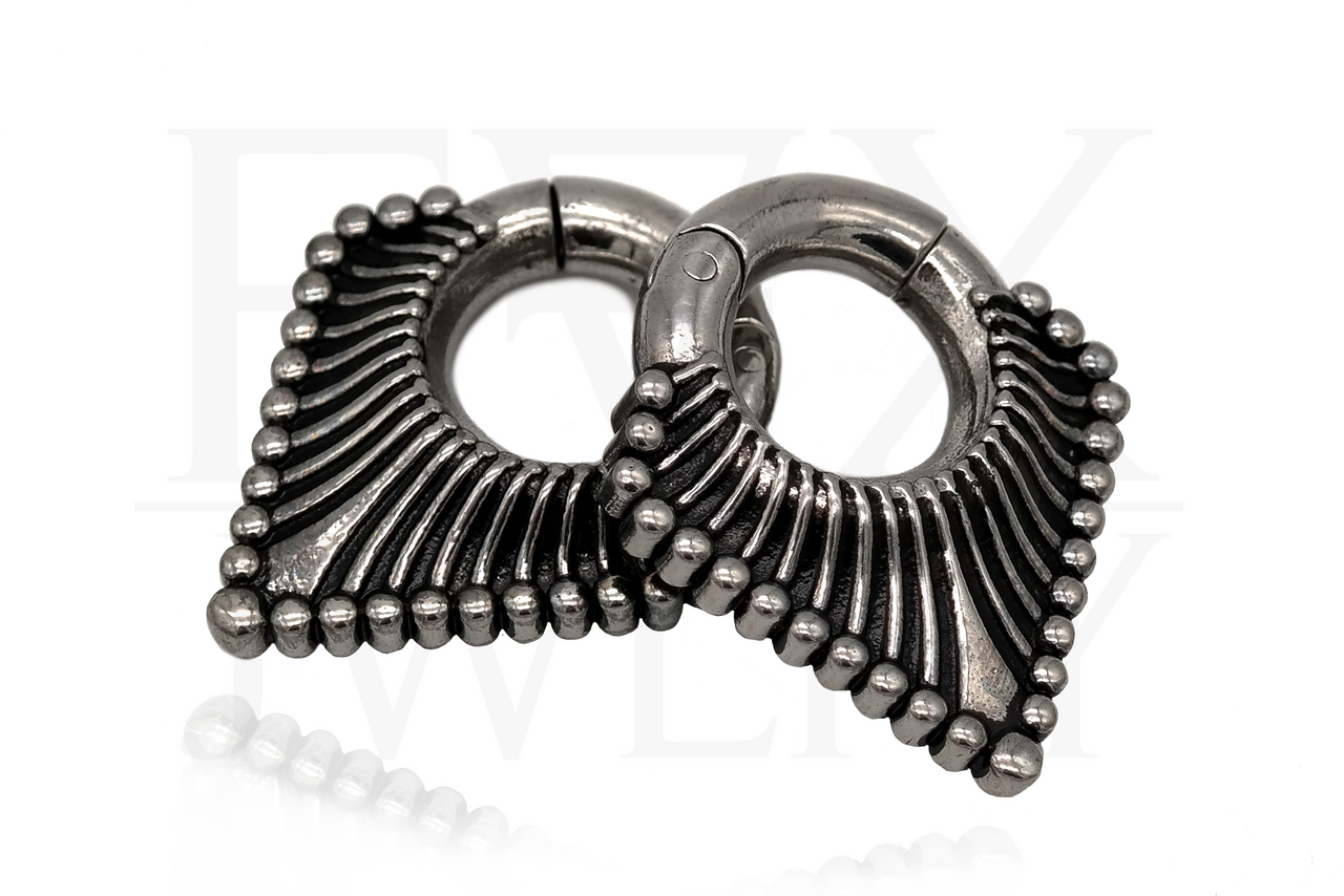 Silver Triangle Clicker Ear Weights