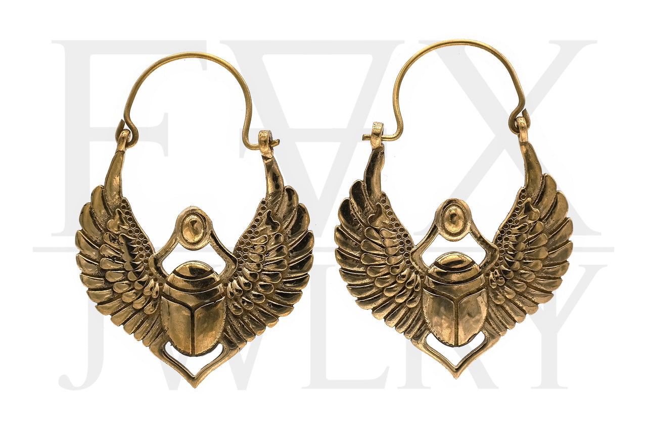 Golden Scarab Earrings