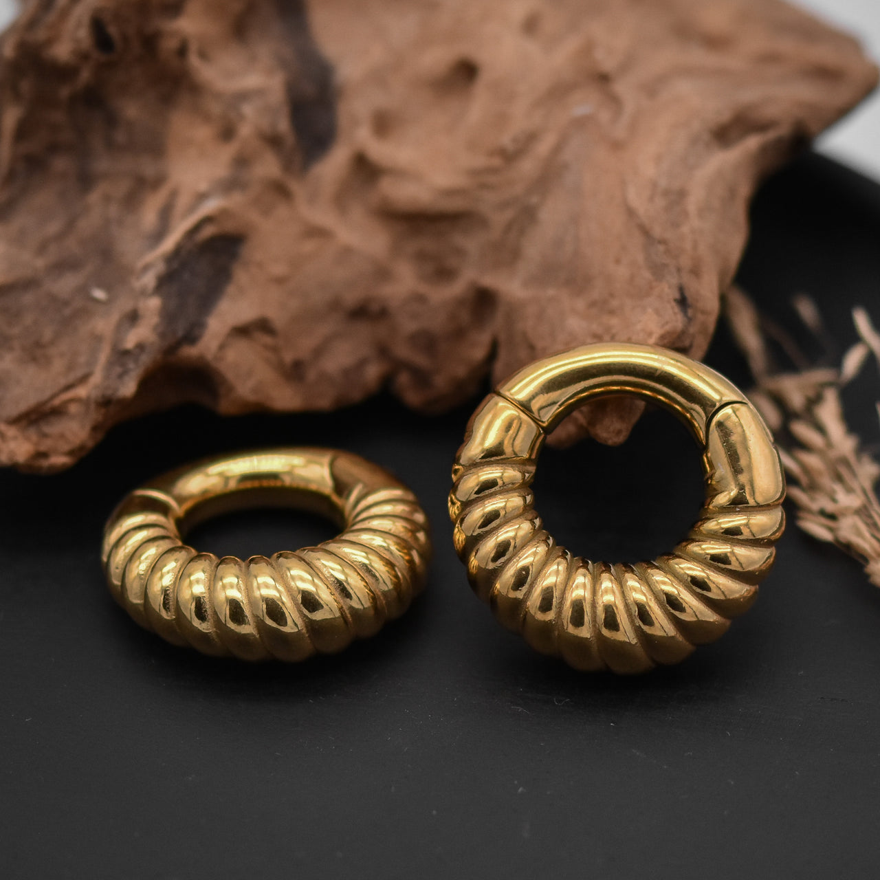 Golden Wrapped Clicker Ear Weights