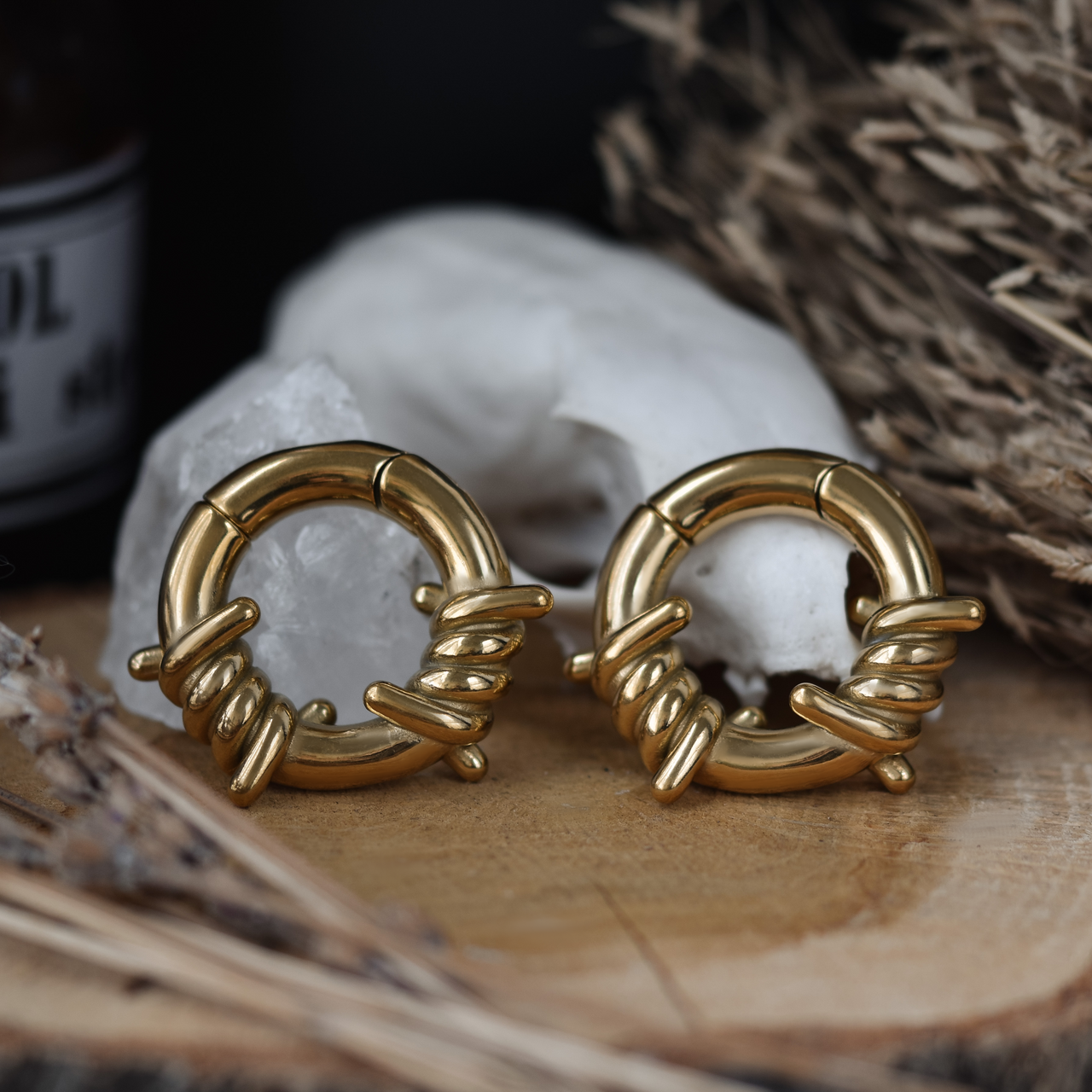 Golden Barbed Wire Ear Weights