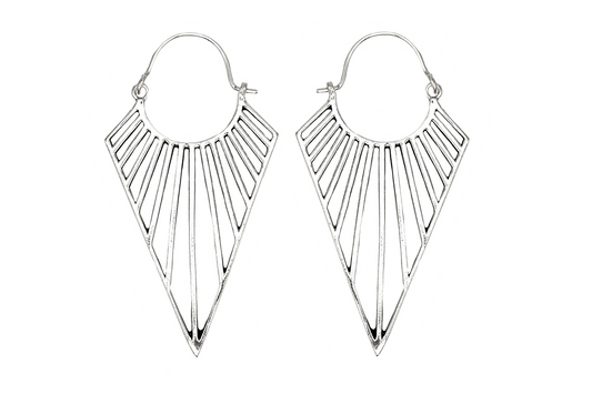 Silver Triangle Hoops