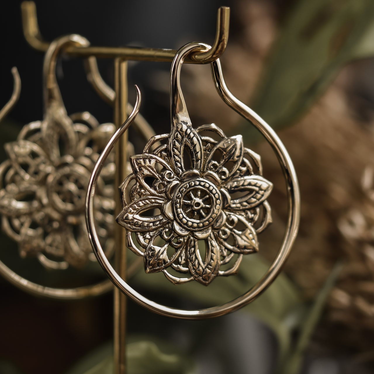 Golden Mandala Ear Hangers