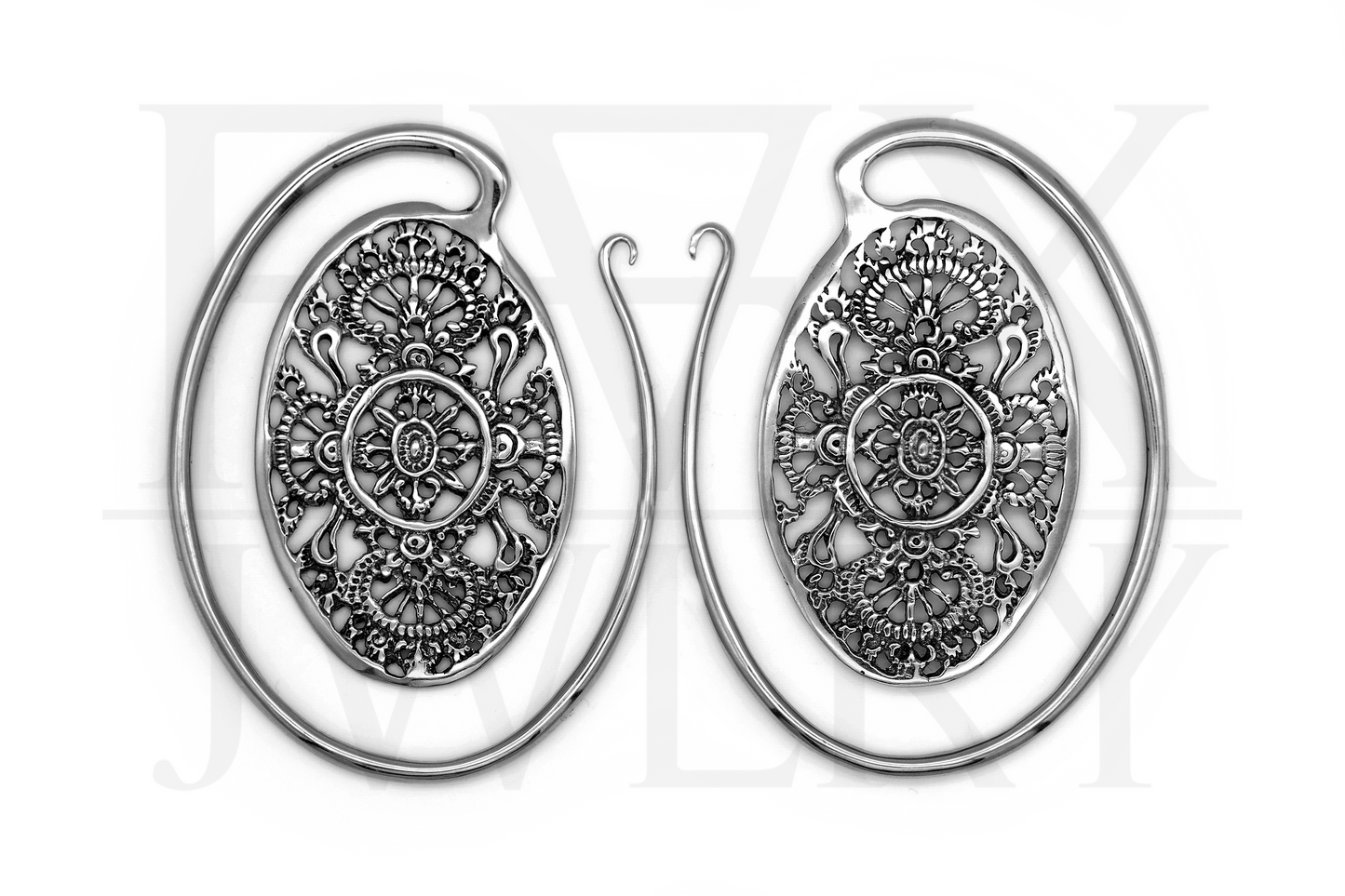 White Brass Ornament Ear Weights