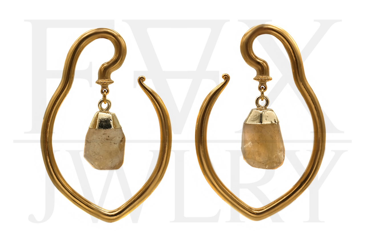 Golden Citrine Ear Hangers