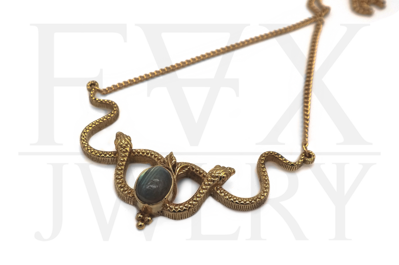 Golden Labradorite Snake Necklace