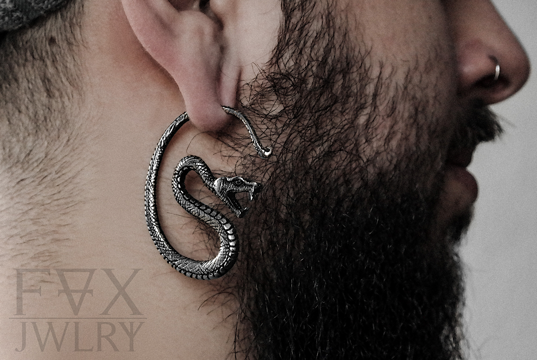 Silver Serpent Ear Weights