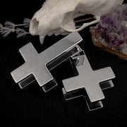 Silver Inverted Cross Ear Weights #EW41 - Fux Jewellery