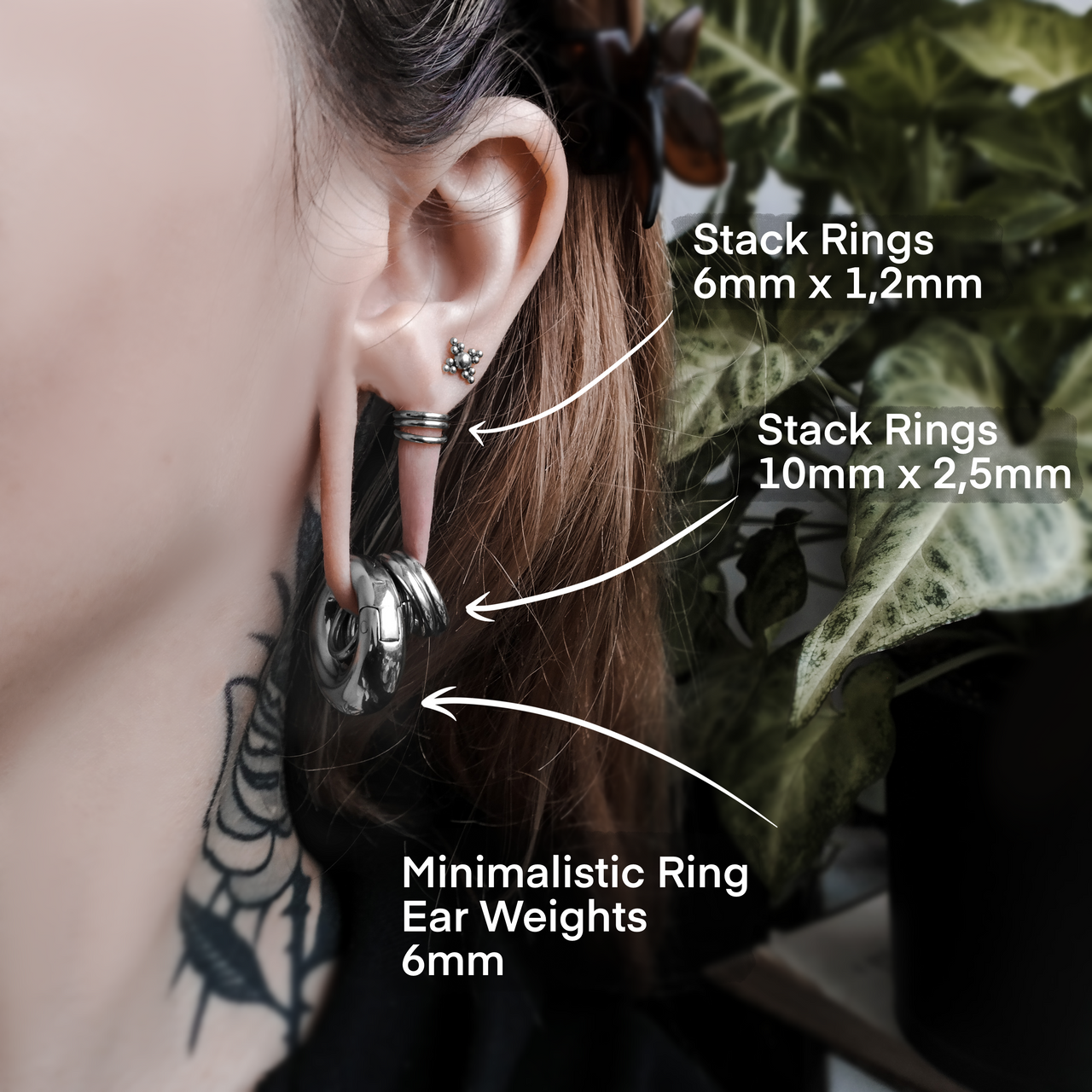 Silver Minimalistic Ring Ear Weights