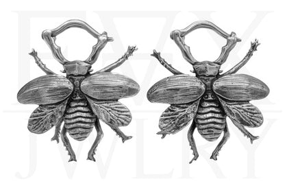 White Brass Beetle Ear Hangers